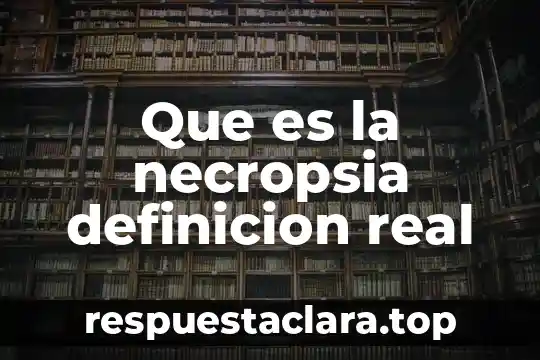 Que es la necropsia definicion real