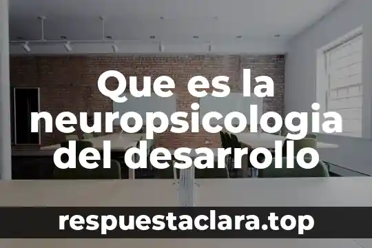 Que es la neuropsicologia del desarrollo