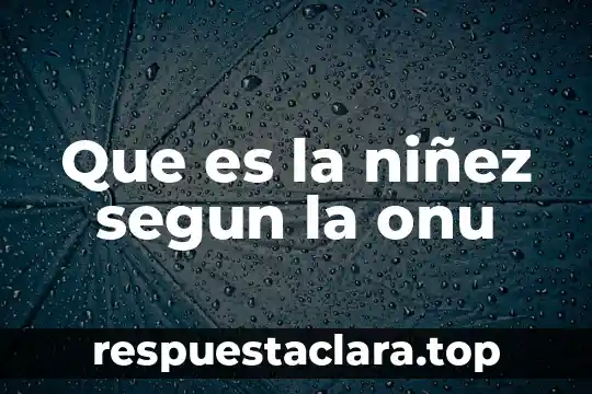 Que es la niñez segun la onu