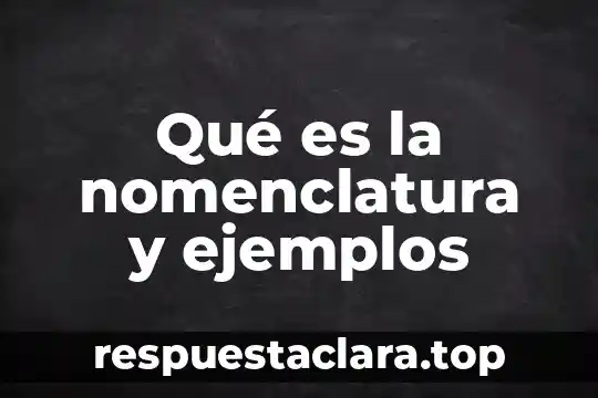 Qué es la nomenclatura y ejemplos