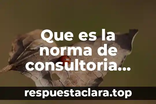 Que es la norma de consultoria general