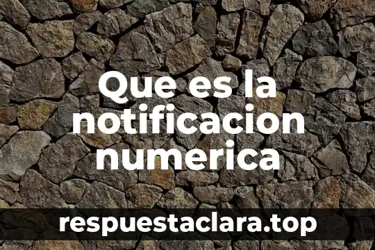 Que es la notificacion numerica
