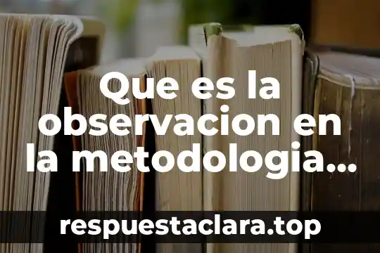 Que es la observacion en la metodologia dela investigacion
