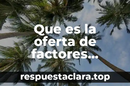 Que es la oferta de factores productivos