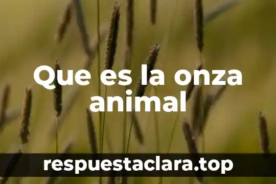 Que es la onza animal