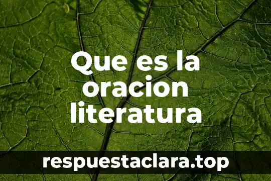Que es la oracion literatura