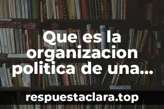 Que es los valores de una organizacion 8 Que es la organizacion politica de una sociedad