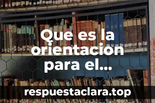 Que es la orientacion para el aprendizaje