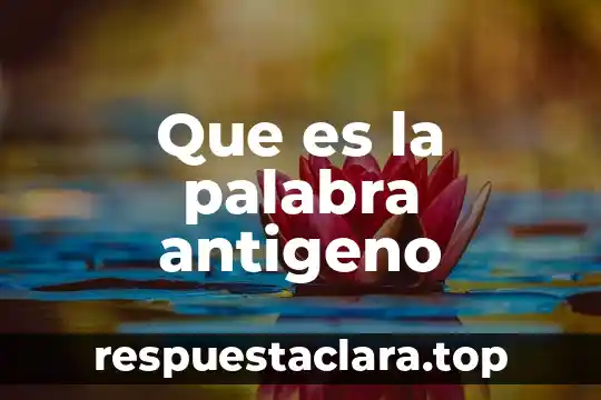 Que es la palabra premisa 4 Que es la palabra antigeno