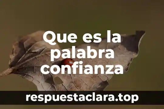 Que es la palabra premisa 3 Que es la palabra confianza