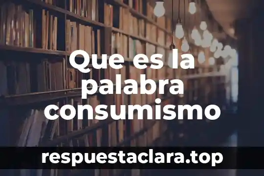 Que es la palabra consumismo