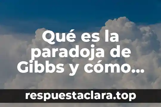 Qué es la paradoja de Gibbs y cómo se resuelve