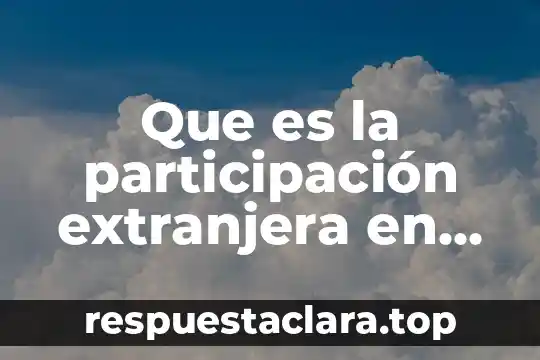 Que es la participación extranjera en la economía internacional