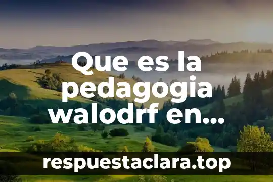 Que es la pedagogia walodrf en jardin de niños