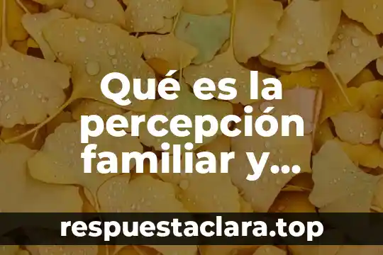 Qué es la percepción familiar y social