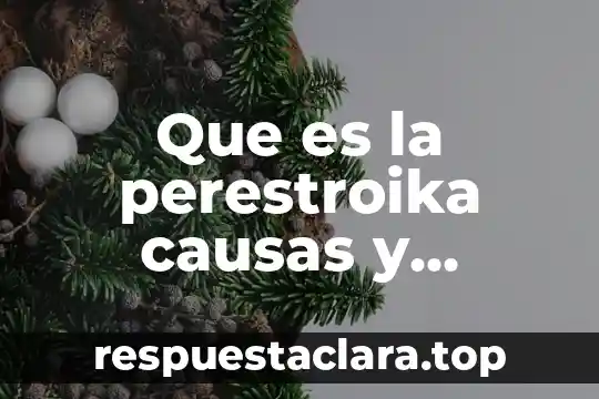 Que es la perestroika causas y consecuencias