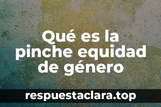 Qué es la pinche equidad de género