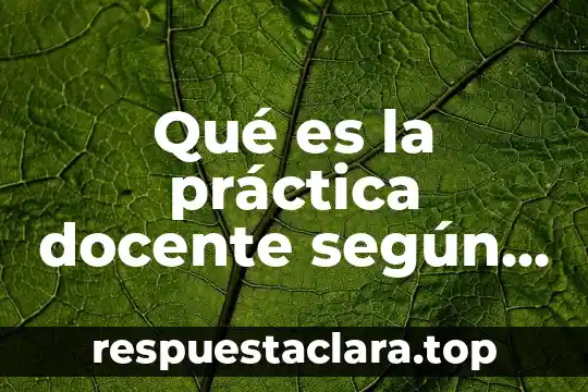 Qué es la práctica docente según la RIEB