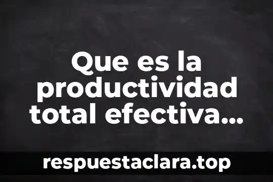 Que es un panel de control en equipos detectores 4 Que es la productividad total efectiva de los equipos
