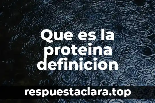 Que es la proteina definicion