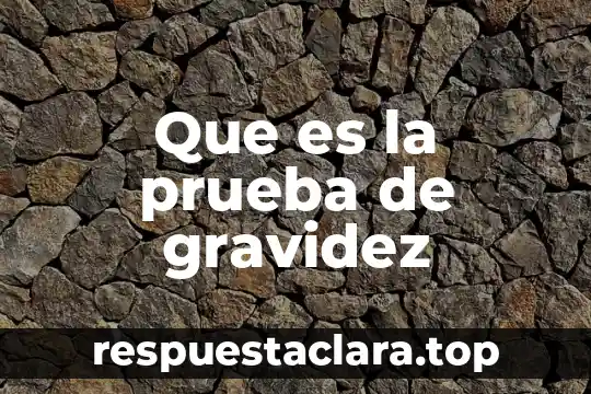Que es la prueba de gravidez