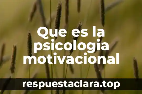 Que es la psicologia motivacional