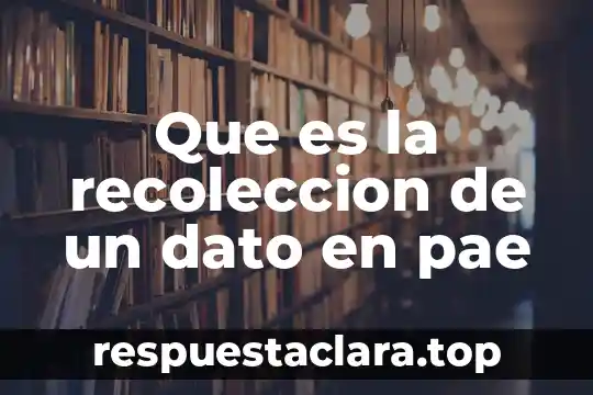 Que es la membresia pae grupo cristal 4 Que es la recoleccion de un dato en pae