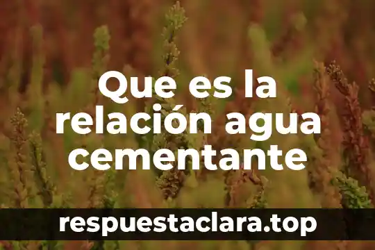 Que es un segmento relacion ala historia 5 Que es la relación agua cementante