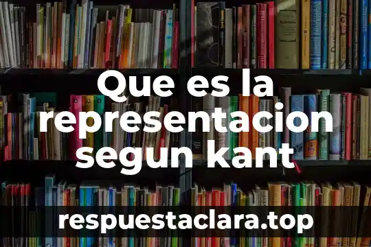 Que es la representacion segun kant