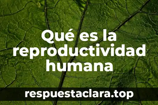 Que es endocaritis humana 5 Qué es la reproductividad humana
