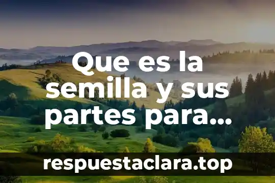 Que es la semilla y sus partes para niños