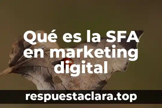Que es la publicidad marketing 6 Qué es la SFA en marketing digital