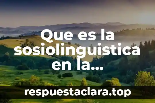 Que es la sosiolinguistica en la educacion