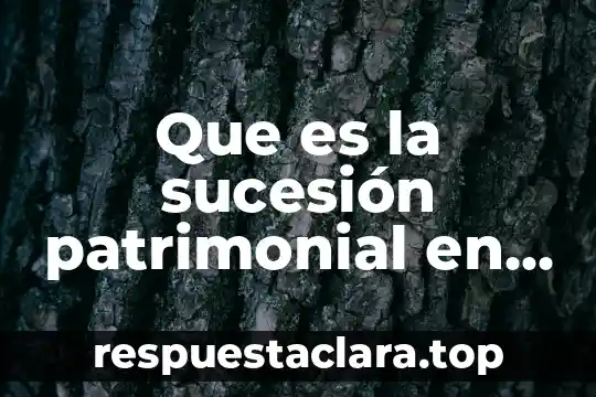 Que es la sucesión patrimonial en mexico