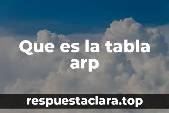 Que es la tabla arp