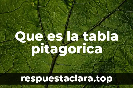 Que es la tabla pitagorica
