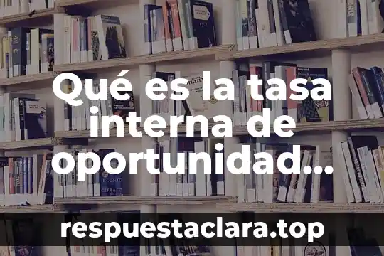 Que es una representación interna 5 Qué es la tasa interna de oportunidad TIO