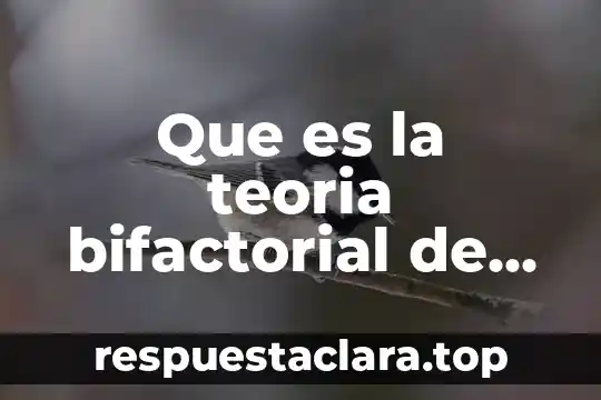 Que es la teoria bifactorial de spearman