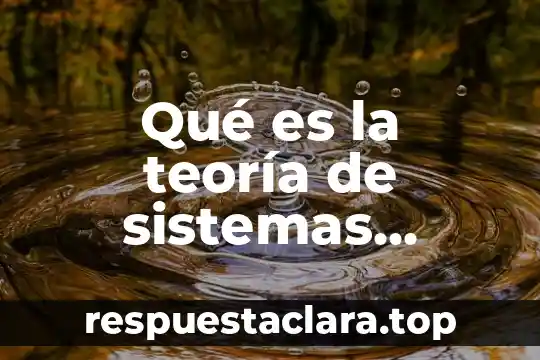 Qué es la teoría de sistemas complejos