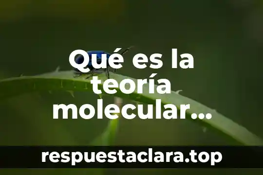 Qué es la teoría molecular celular