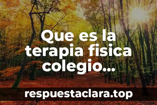 Que es la terapia fisica colegio mexicano