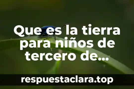 Que es la tierra para niños de tercero de primaria