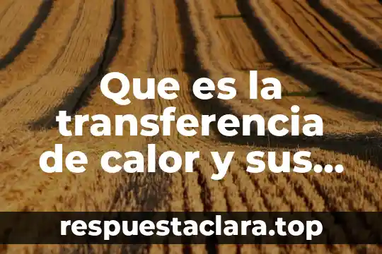 Que es la transferencia de calor y sus tipos