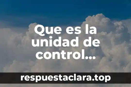 Que es la unidad de control electronica