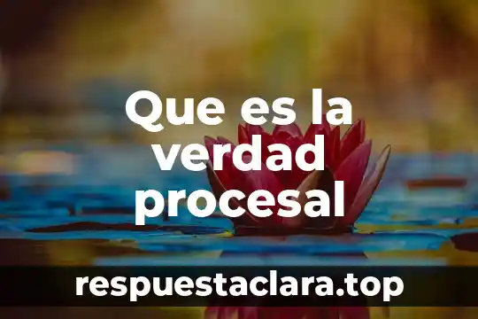 Que es la verdad procesal