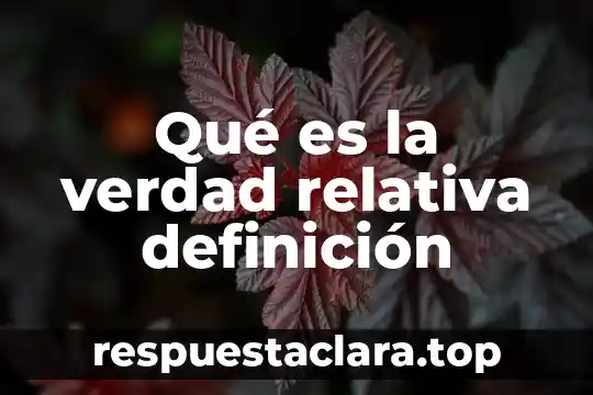 Que es una cuenca definición 3 Qué es la verdad relativa definición