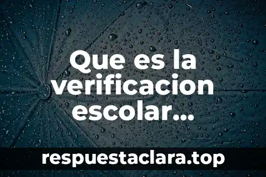 Que es la verificacion escolar personal