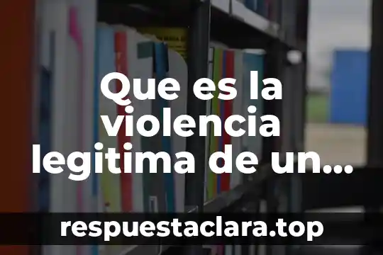 Que es la violencia legitima de un estado