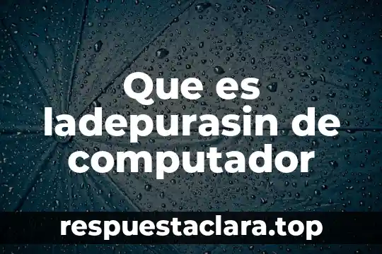 Que es ladepurasin de computador