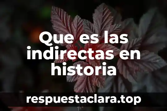 Que es las indirectas en historia